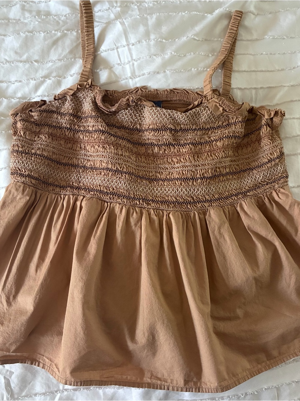 Old Navy Brown Smocked Top